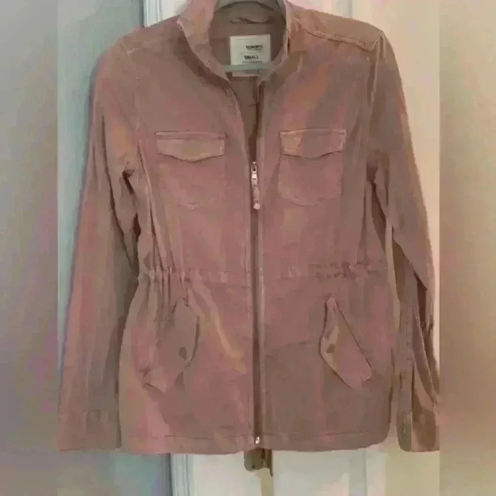 Sonoma Goods For Life Full Zip Utility Jacket Women  S Pink Outdoor Workwear Y2K - Picture 8 of 10